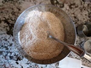 Dry ingredients for Blueberry Lemon Muffins Vegan Gluten Free