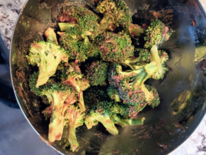 Raw broccoli with Thai marinade