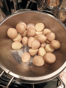 Small red potatoes, boiled and drained