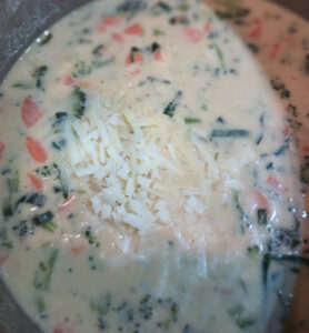 Broccoli Cheese Soup - add the cheese