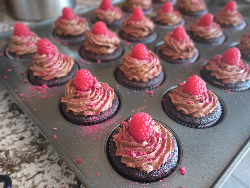 Chocolate Raspberry Cupcakes (gluten-free)